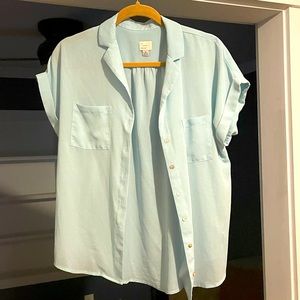 A New Day Sheer Short Sleeve Button Down